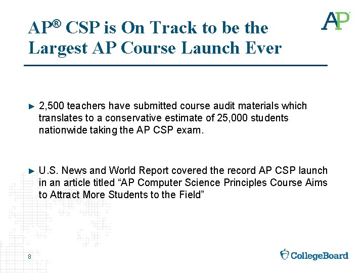 AP® CSP is On Track to be the Largest AP Course Launch Ever ►