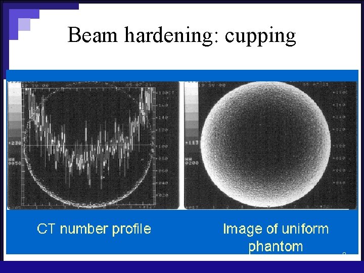 Beam hardening: cupping 