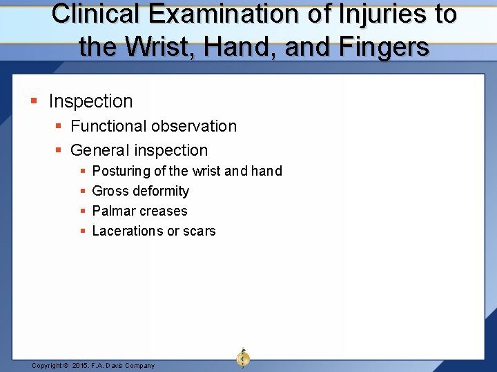 Clinical Examination of Injuries to the Wrist, Hand, and Fingers § Inspection § Functional