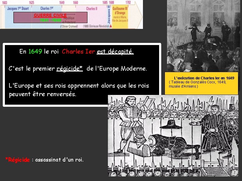 GUERRE CIVILE 1641 -1649 En 1649 le roi Charles Ier est décapité. l C'est GUERRE CIVILE 1641 -1649 En 1649 le roi Charles Ier est décapité. l C'est
