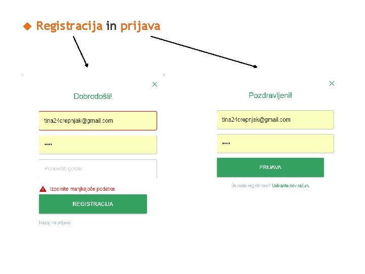  Registracija in prijava 