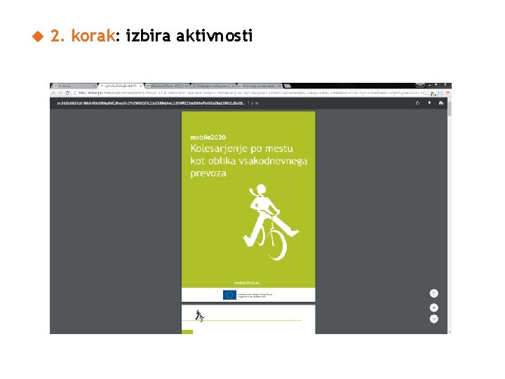  2. korak: izbira aktivnosti 