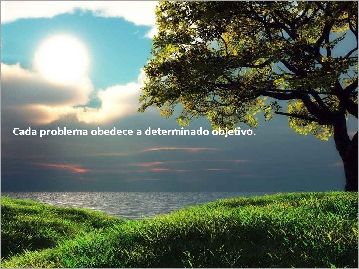 Cada problema obedece a determinado objetivo. 