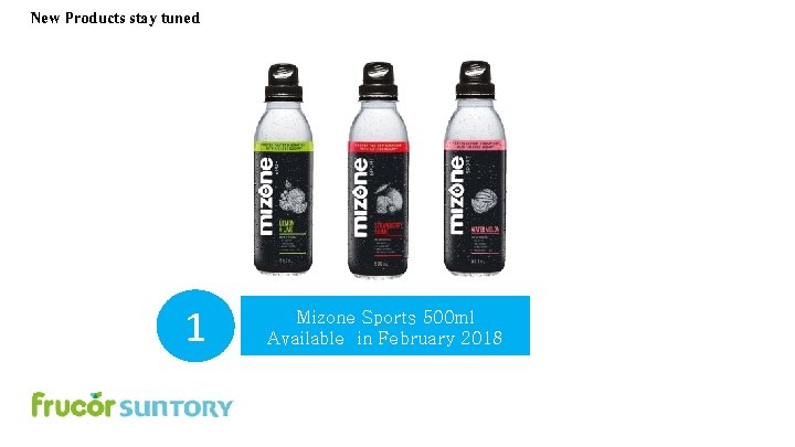 New Products stay tuned 1 Mizone Sports 500 ml Available in February 2018 