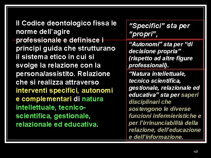 Il Codice deontologico fissa le norme dell’agire professionale e definisce i principi guida che