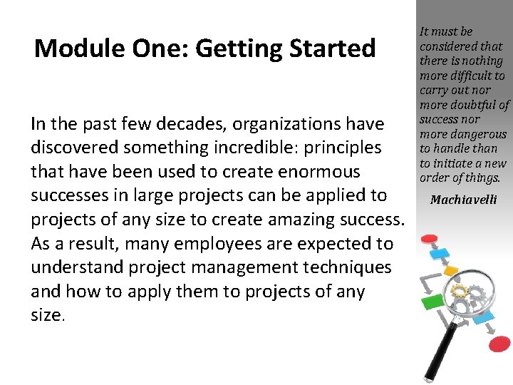 Module One: Getting Started In the past few decades, organizations have discovered something incredible: