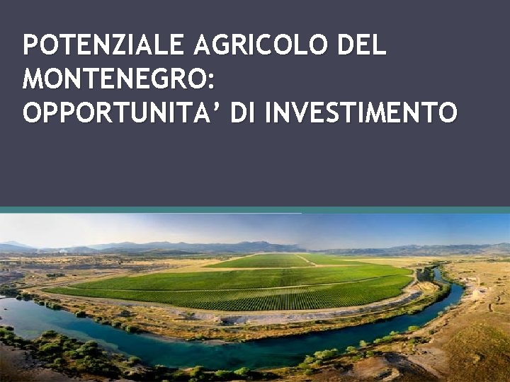 POTENZIALE AGRICOLO DEL MONTENEGRO: OPPORTUNITA’ DI INVESTIMENTO 