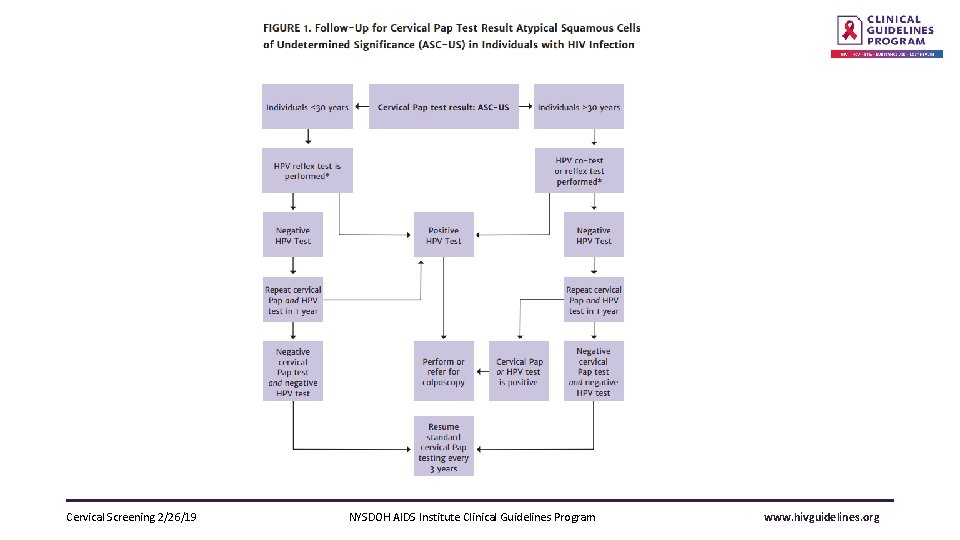 Cervical Screening 2/26/19 NYSDOH AIDS Institute Clinical Guidelines Program www. hivguidelines. org 