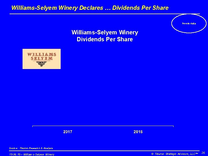 Williams-Selyem Winery Declares … Dividends Per Share Needs data Williams-Selyem Winery Dividends Per Share