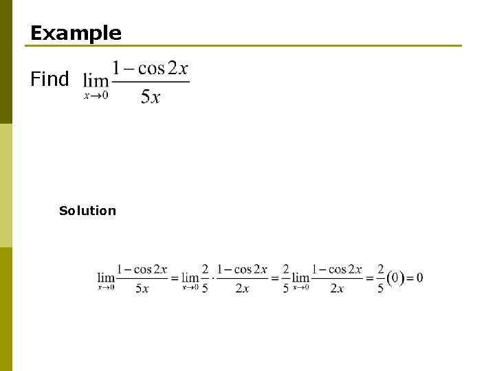 Example Find Solution 