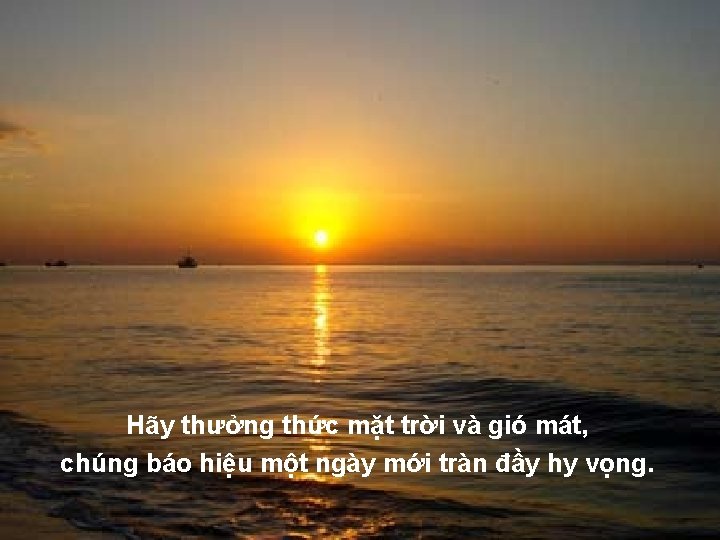 Hãy thưởng thức mặt trời và gió mát, chúng báo hiệu một ngày mới