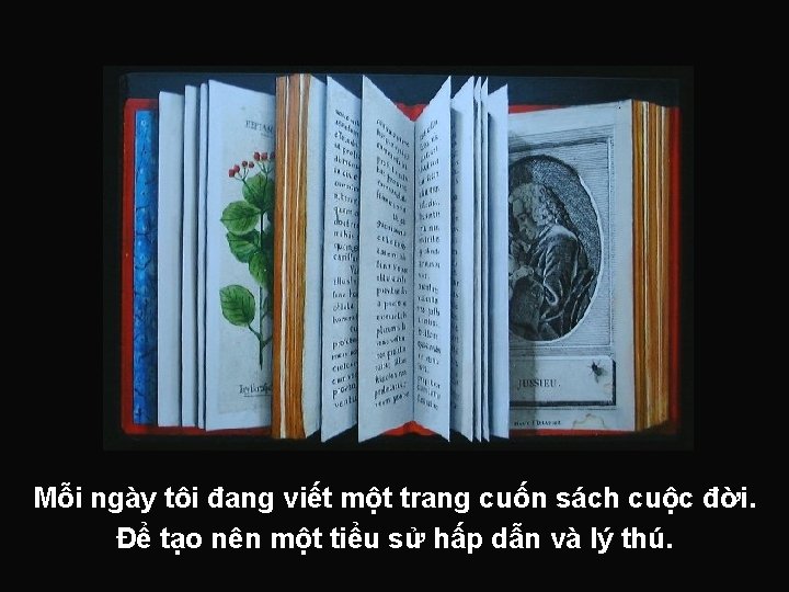 Mỗi ngày tôi đang viết một trang cuốn sách cuộc đời. Để tạo nên