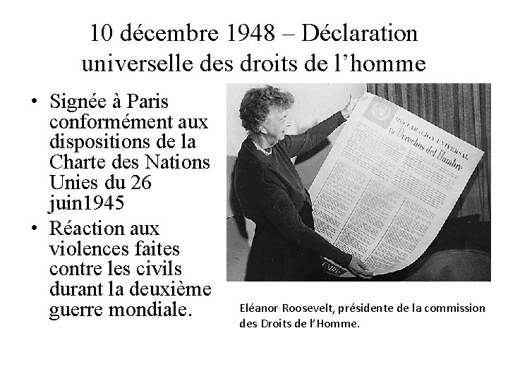 10 décembre 1948 – Déclaration universelle des droits de l’homme • Signée à Paris