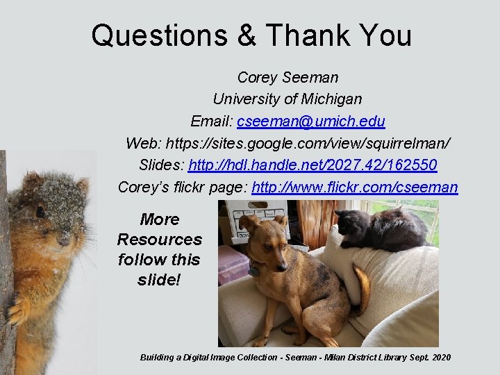 Questions & Thank You Corey Seeman University of Michigan Email: cseeman@umich. edu Web: https: