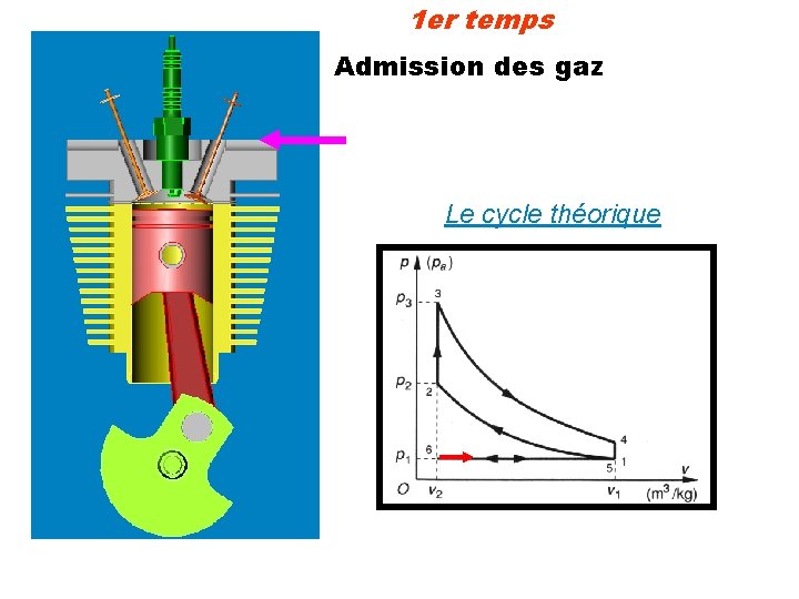 1 er temps Admission des gaz Le cycle théorique 