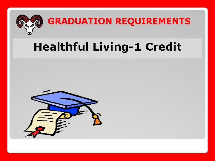 GRADUATION REQUIREMENTS Healthful Living-1 Credit 