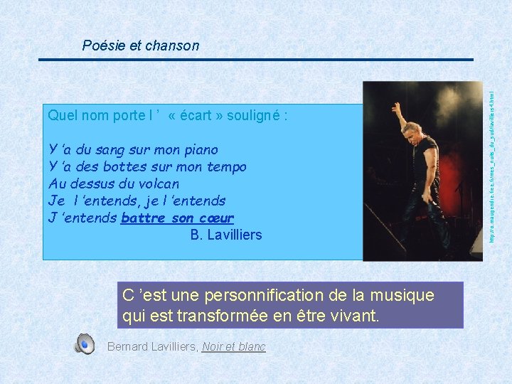 Quel nom porte l ’ « écart » souligné : Y ’a du sang