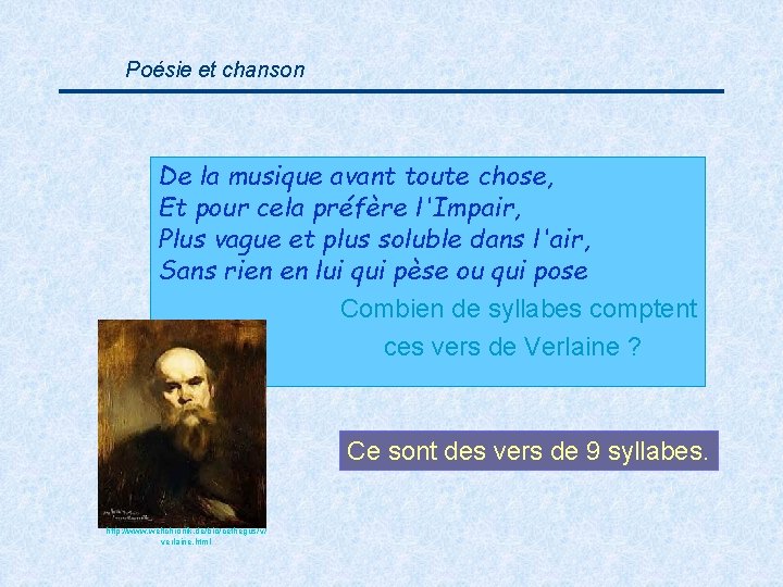 Poésie et chanson De la musique avant toute chose, Et pour cela préfère l'Impair,