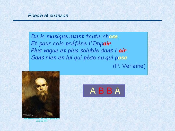 Poésie et chanson De la musique avant toute chose, Et pour cela préfère l'Impair,