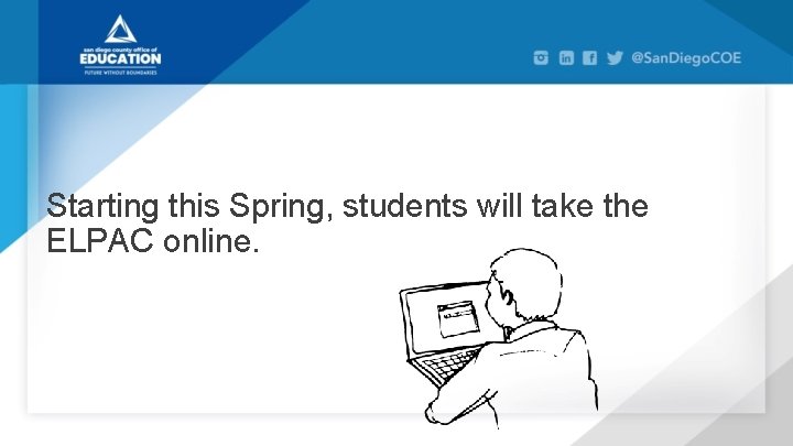 Starting this Spring, students will take the ELPAC online. 