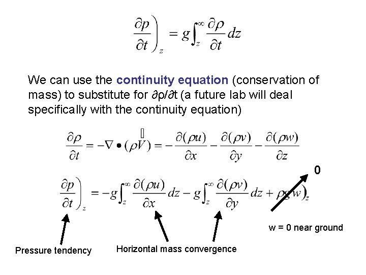 We can use the continuity equation (conservation of mass) to substitute for ∂ρ/∂t (a