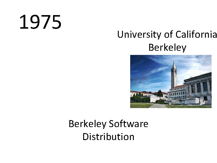 1975 University of California Berkeley Software Distribution 