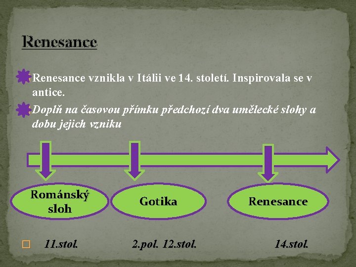 Renesance � Renesance vznikla v Itálii ve 14. století. Inspirovala se v antice. �