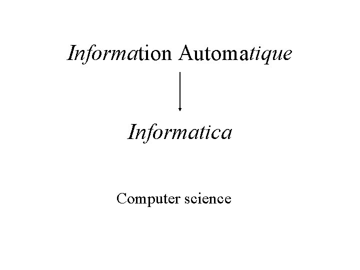 Information Automatique Informatica Computer science 