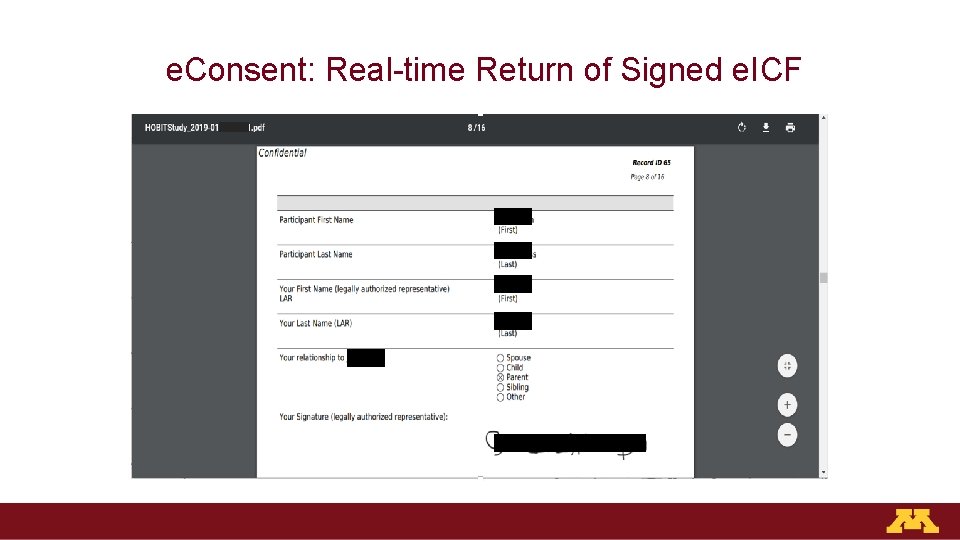 e. Consent: Real-time Return of Signed e. ICF 