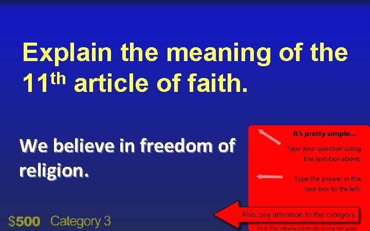 Explain the meaning of the th 11 article of faith. We believe in freedom