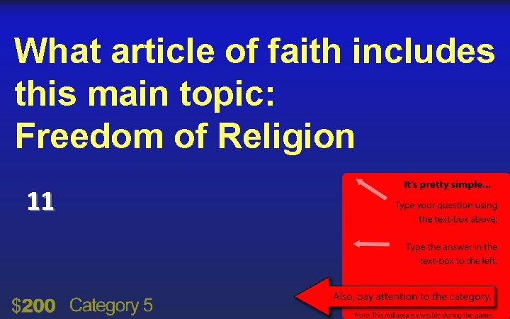 What article of faith includes this main topic: Freedom of Religion 11 