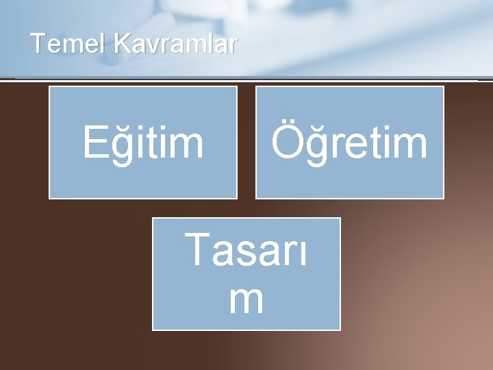 Temel Kavramlar Eğitim Öğretim Tasarı m 