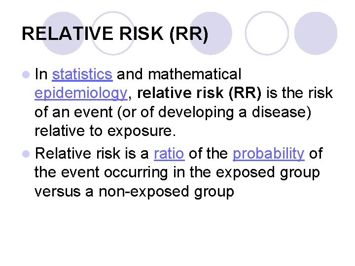 Relative Risk Wallpaper Measuring diseases l Liliana Iliescu MD Ph D