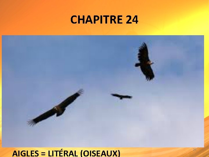 CHAPITRE 24 • 28 Car OÙ sera le CORPS MORT, LÀ s’ASSEMBLERONT les aigles CHAPITRE 24 • 28 Car OÙ sera le CORPS MORT, LÀ s’ASSEMBLERONT les aigles