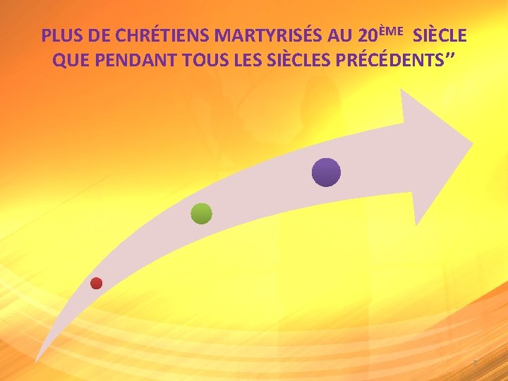 PLUS DE CHRÉTIENS MARTYRISÉS AU 20ÈME SIÈCLE QUE PENDANT TOUS LES SIÈCLES PRÉCÉDENTS’’ 7 PLUS DE CHRÉTIENS MARTYRISÉS AU 20ÈME SIÈCLE QUE PENDANT TOUS LES SIÈCLES PRÉCÉDENTS’’ 7