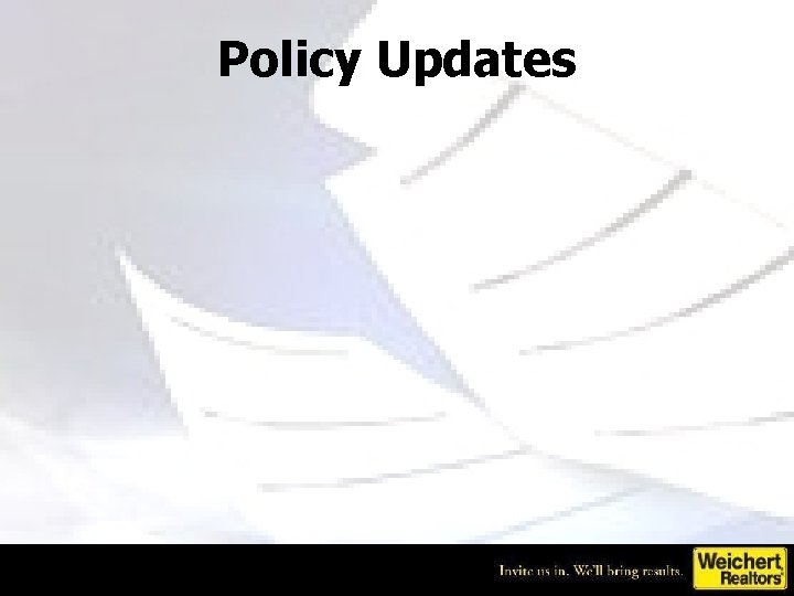 Policy Updates 