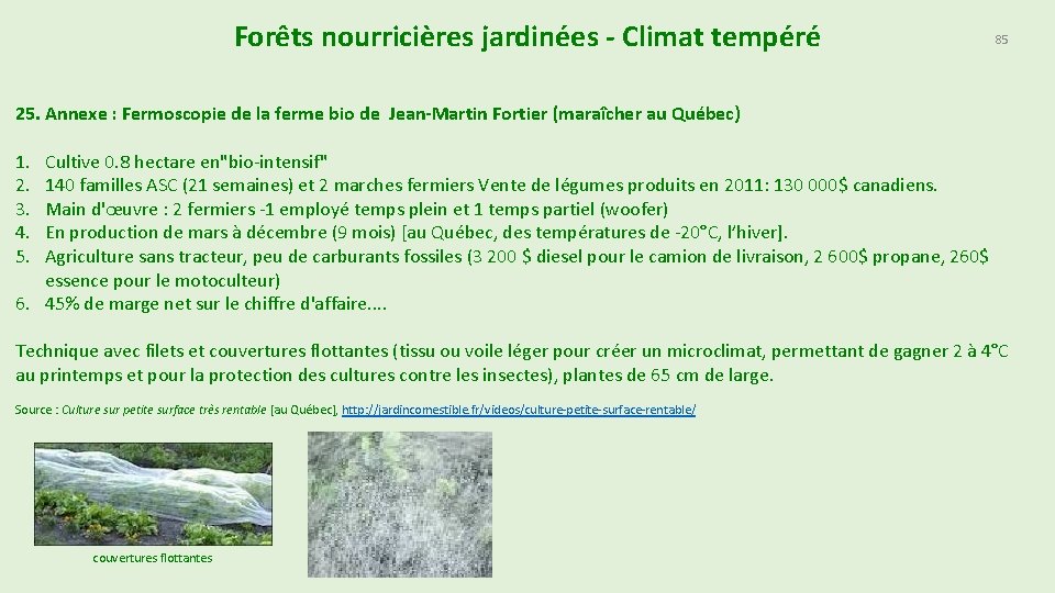 Forêts nourricières jardinées - Climat tempéré 85 25. Annexe : Fermoscopie de la ferme