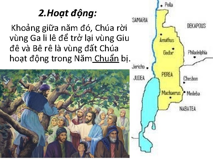 2. Hoạt động: Khoảng giữa năm đó, Chúa rời vùng Ga li lê để