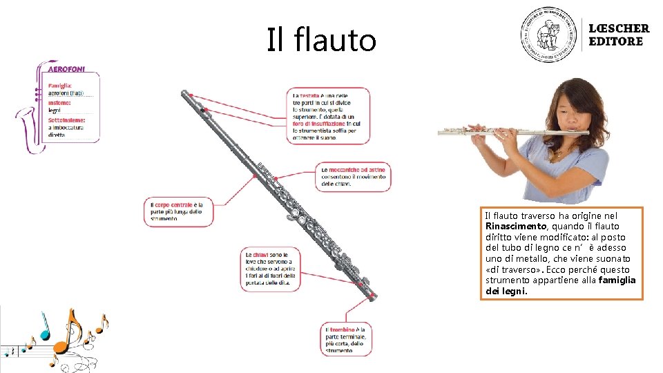 Il flauto traverso ha origine nel Rinascimento, quando il flauto diritto viene modificato: al