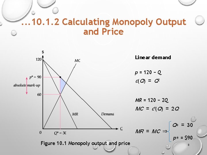 . . . 10. 1. 2 Calculating Monopoly Output and Price Linear demand p