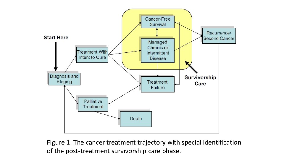 Figure 1. The cancer treatment trajectory with special identification of the post-treatment survivorship care