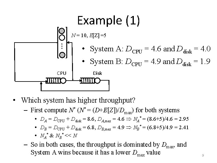 Example (1) … N = 10, E[Z] =5 • System A: DCPU = 4.