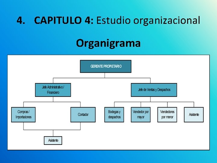 4. CAPITULO 4: Estudio organizacional Organigrama 