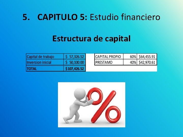 5. CAPITULO 5: Estudio financiero Estructura de capital 
