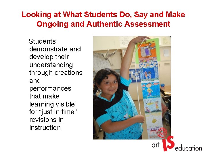 Looking at What Students Do, Say and Make Ongoing and Authentic Assessment Students demonstrate