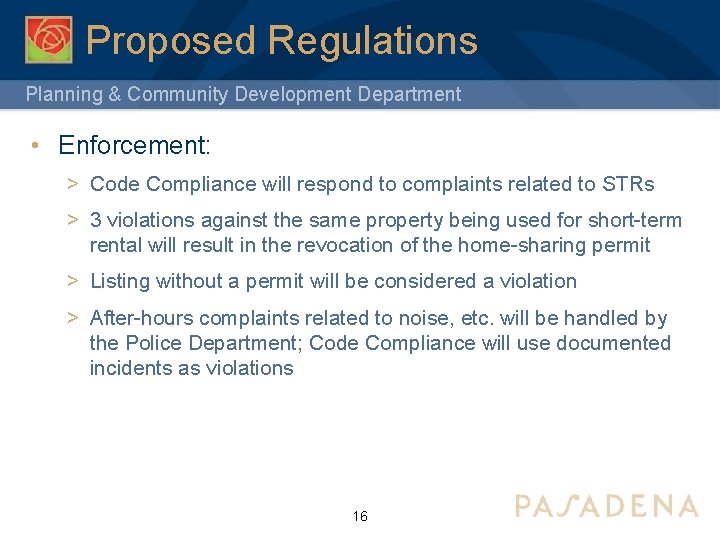 Planning Community Development Department Zoning Code Amendment ShortTerm