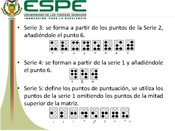  • Serie 3: se forma a partir de los puntos de la Serie
