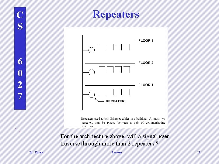 Repeaters C S 6 0 2 7 d For the architecture above, will a