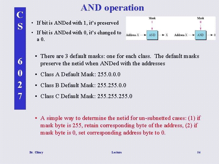 C S 6 0 2 7 AND operation • If bit is ANDed with
