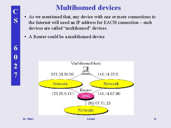 C S Multihomed devices • As we mentioned that, any device with one or